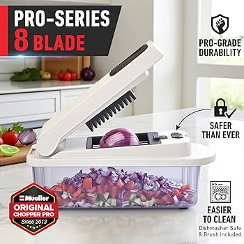 Mueller The Real Original Pro Chopper since 2013 Vegetable Chopper Mandoline Slicer, 8 Blade Food... | Amazon (US)