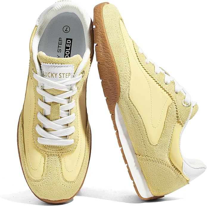 LUCKY STEP Women's Retro Casual Fashion Sneakers Classic Anti-Slip Neutral Walking Shoes Stylish ... | Amazon (US)