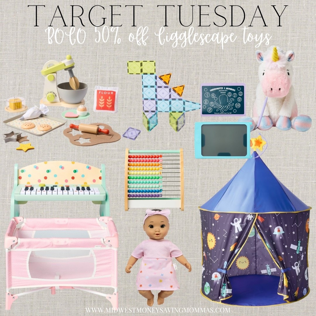 BOGO 50% off gigglescape toys 

Target Tuesday

Toys  tent  baby dolls  gift ideas for kids 

#LTKGiftGuide #LTKBaby #LTKKids