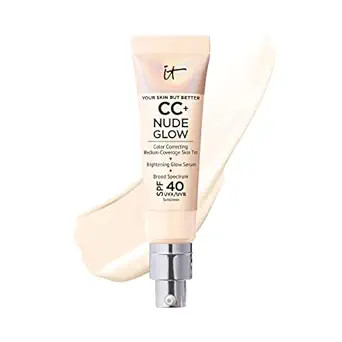 IT Cosmetics CC+ Nude Glow Lightweight Foundation + Glow Serum with SPF 40 - With Niacinamide, Hy... | Amazon (US)