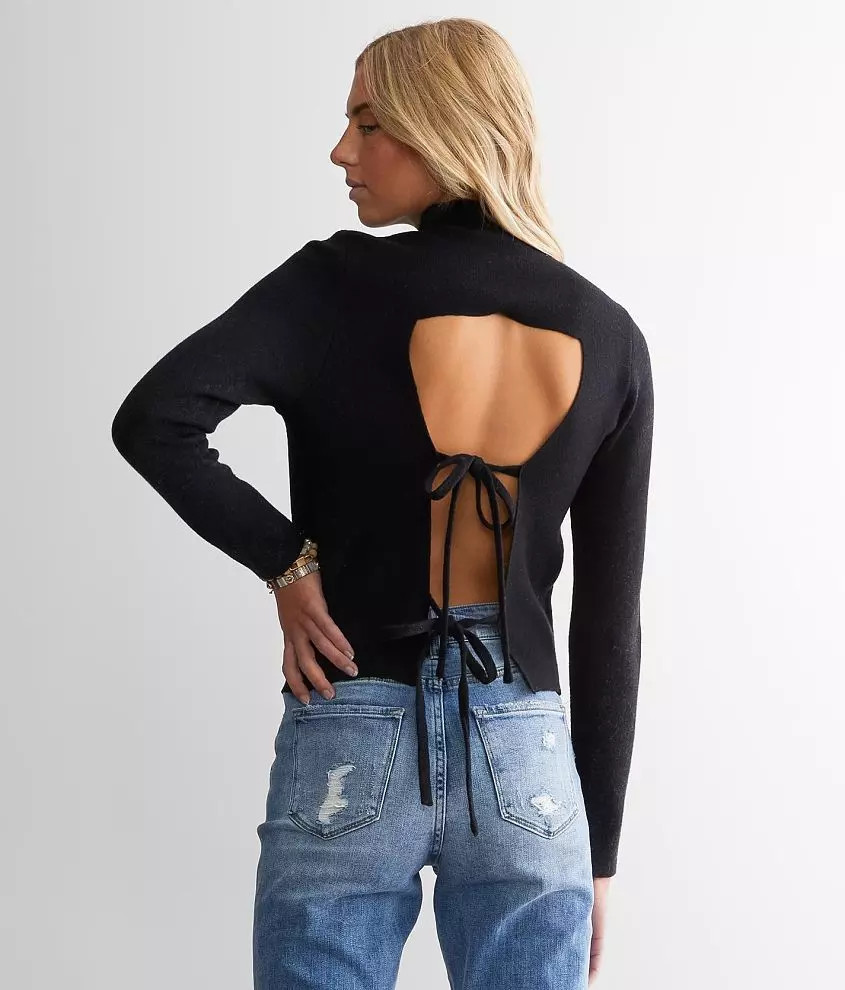 Open Back Tie Sweater | Buckle