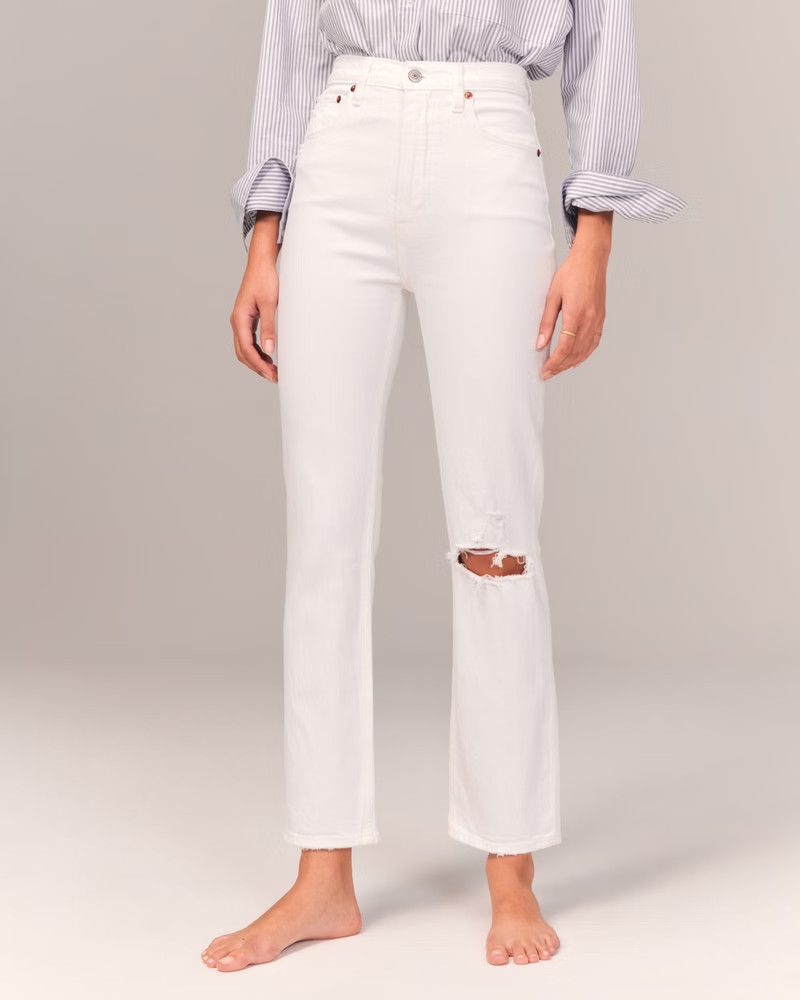 Ultra High Rise Ankle Straight Jeans | Abercrombie & Fitch (US)
