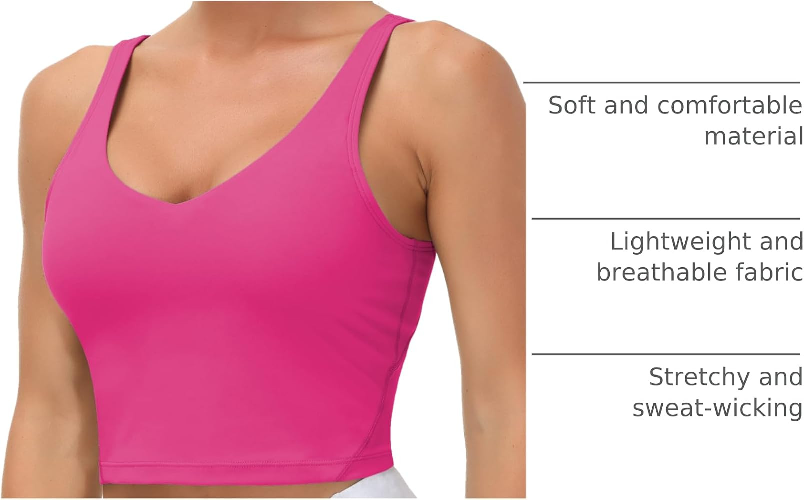 THE GYM PEOPLE Womens' Sports Bra Longline Wirefree Padded with Medium Support | Amazon (US)