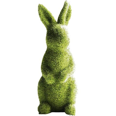 Easter Animal Statue Decorations for Garden Imitation Moss Rabbit Resin Flocked Sculpture Home Of... | Amazon (US)