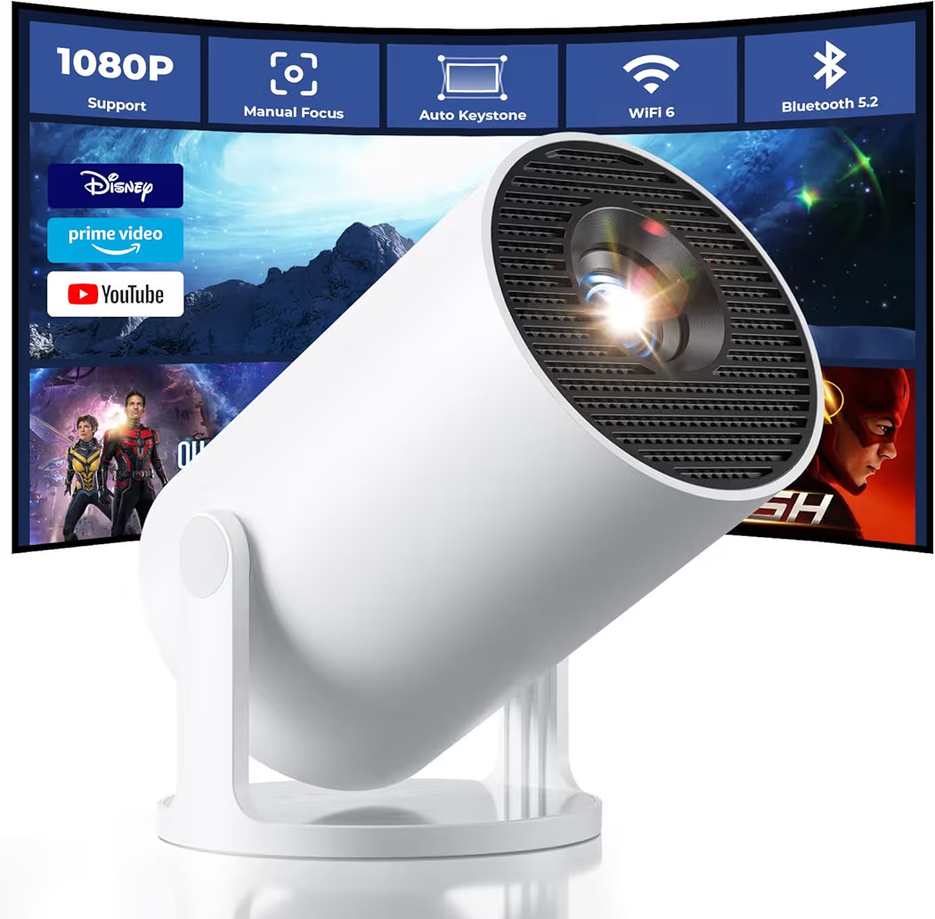 CLOKOWE Mini Projector with WiFi and Bluetooth, Built-in Apps, Smart Portable Projector with 180... | Amazon (US)