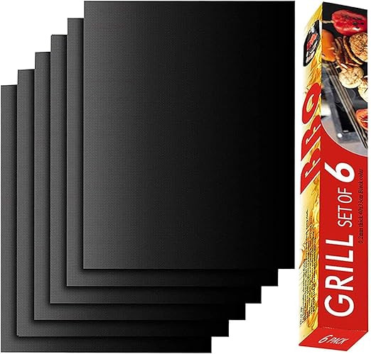Grill Mat Set of 6-100% Non-Stick BBQ Grill Mats, Heavy Duty, Reusable, and Easy to Clean - Works... | Amazon (US)