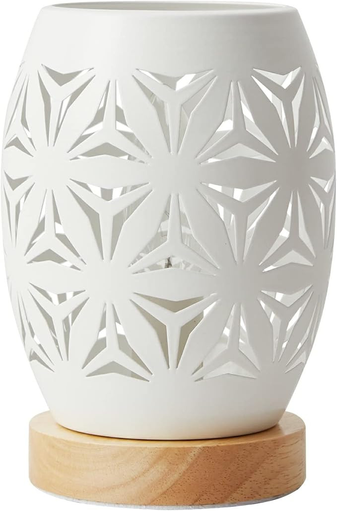 OuXean Bedside Table Lamp, Small Night Light Metal Lampshade and Wood Base, E12 40W Desk Lamp for... | Amazon (US)