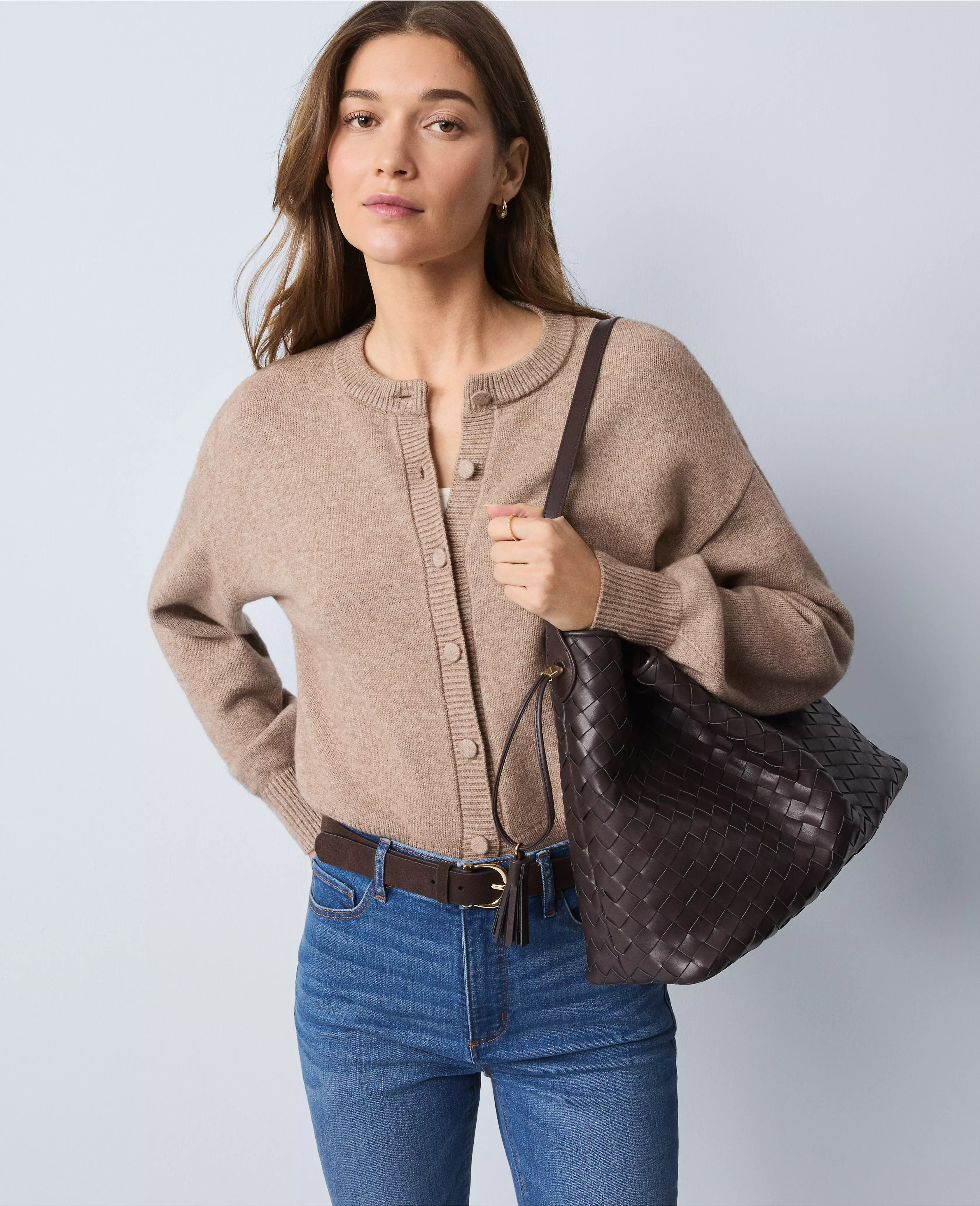 Weekend Collection Puff Sleeve Cardigan | Ann Taylor