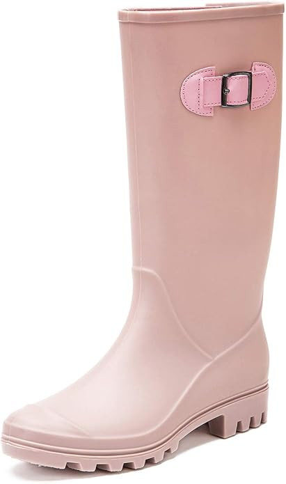 DKSUKO Rain Boots for Women Waterproof Elastic Wellington Boots | Amazon (US)