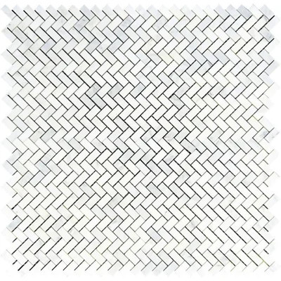 0.63" x 1.25" Marble Herringbone Mosaic Wall & Floor Tile | Wayfair North America
