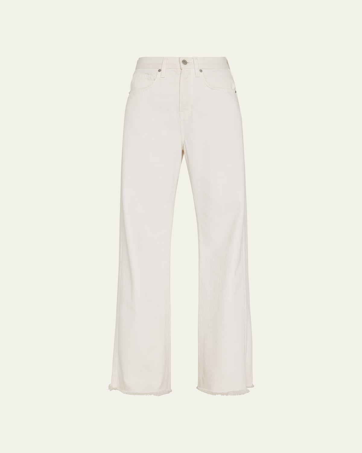 Taylor Wide-Leg Frayed Jeans | Bergdorf Goodman