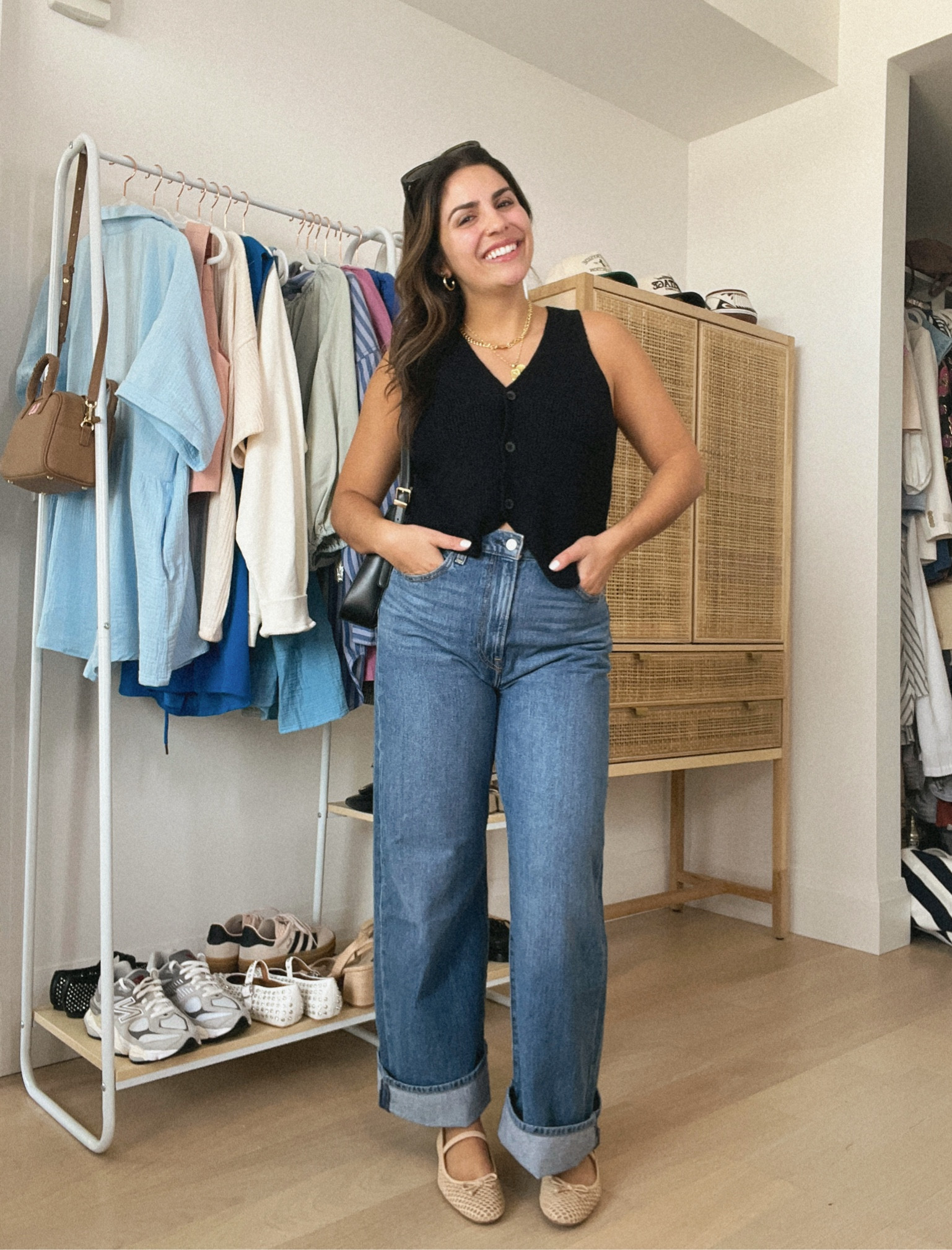 Amazon summer outfit - Sometimes simple is best & this outfit is the perfect representation of that! I’ve worn this top so many times, it’s a play on the vest trend but sweater material! So cute & soft. Added my wide leg Levi’s (which are the perfect amount of rigid + comfy), and ballet flats. Comfy + cute

#amazonoutfit #amazonfashion #amazon

Sizing: top (true size, M), jeans (true size, 29)

#LTKSeasonal #LTKSaleAlert #LTKFindsUnder50