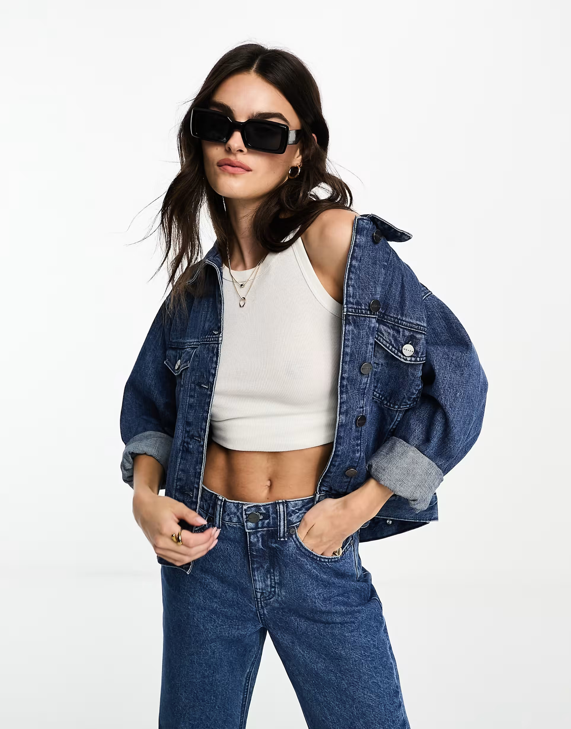 Waven ronni oversized denim jacket in washed indigo | ASOS (Global)