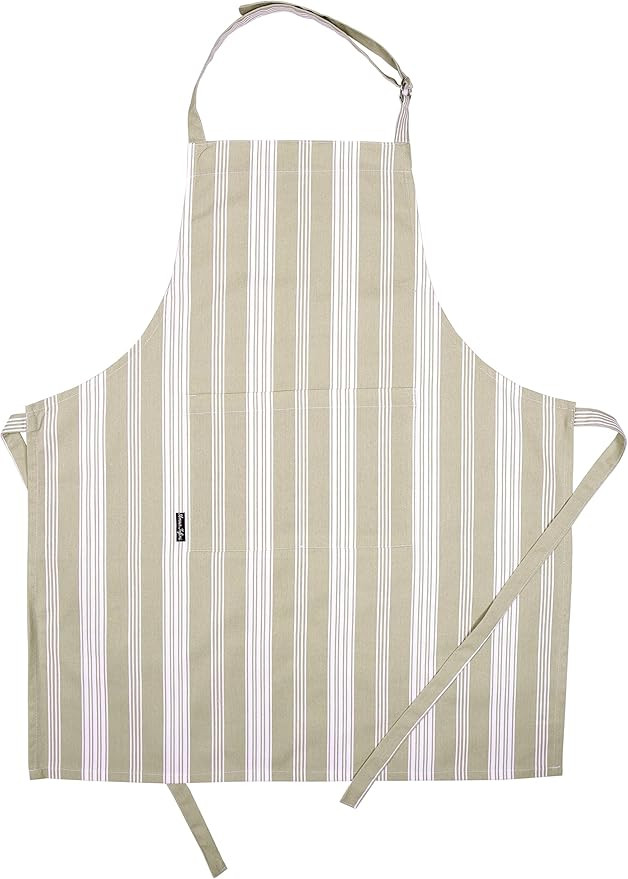 AMOUR INFINI Cotton Striped Aprons for Women with Pockets - Adjustable Strap and Waist Ties Print... | Amazon (US)