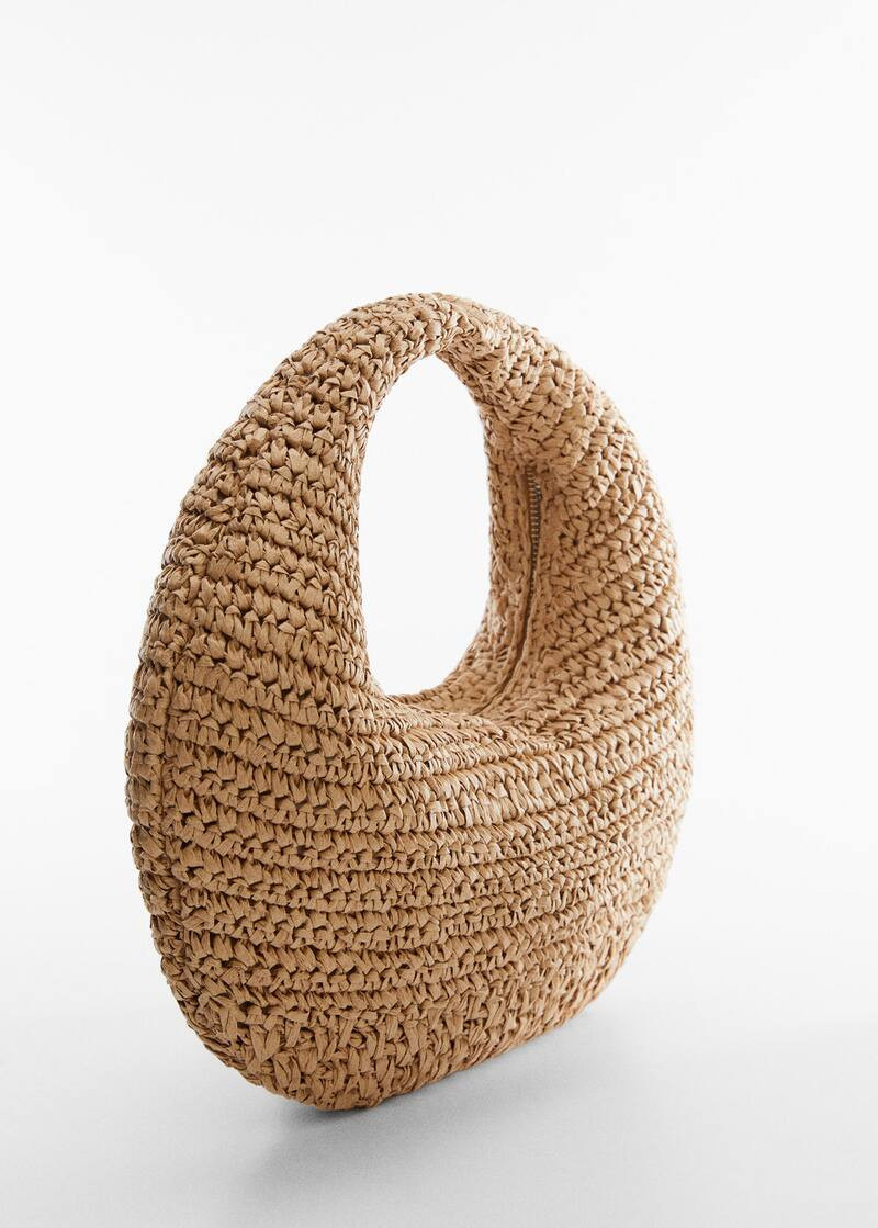 Round natural fibre bag | MANGO (UK)