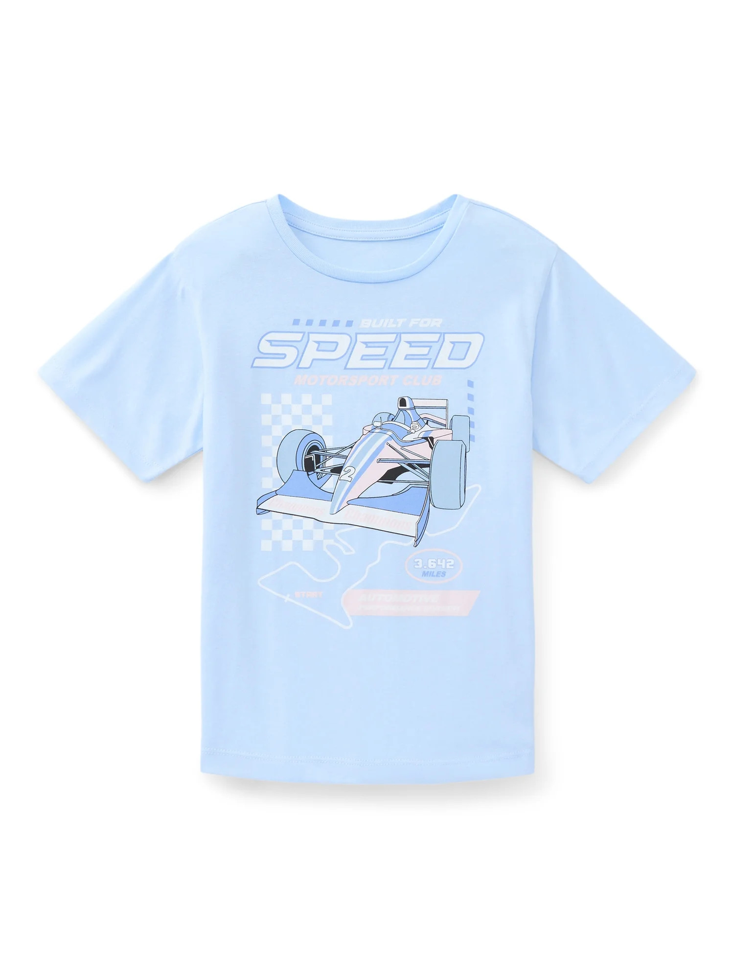 Wonder Nation Girls Built for Speed Graphic Tee with Short Sleeves, Sizes 4-18 | Walmart (US)