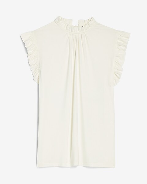 Ruffle Mock Neck Tank | Express