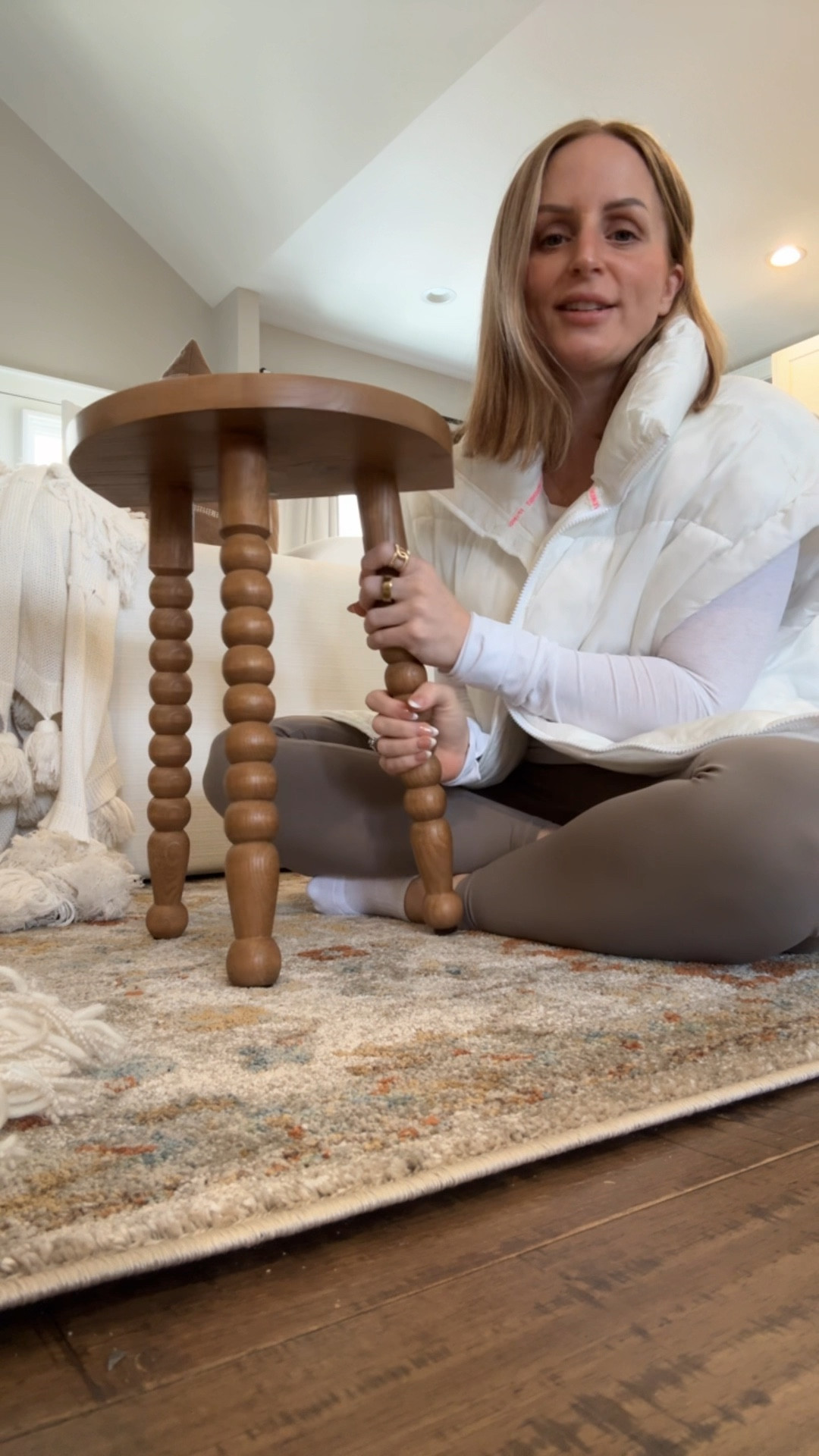This stool doubles as a mini end table. Love how versatile it is. 

wood, end table, stool, wood stool #LTKVideo

#LTKStyleTip #LTKHome
