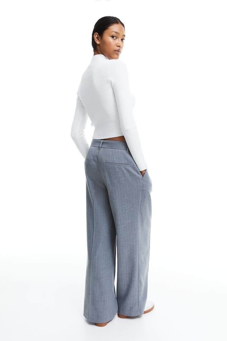 Rib-knit Mock Turtleneck Top - White - Ladies | H&M US | H&M (US + CA)