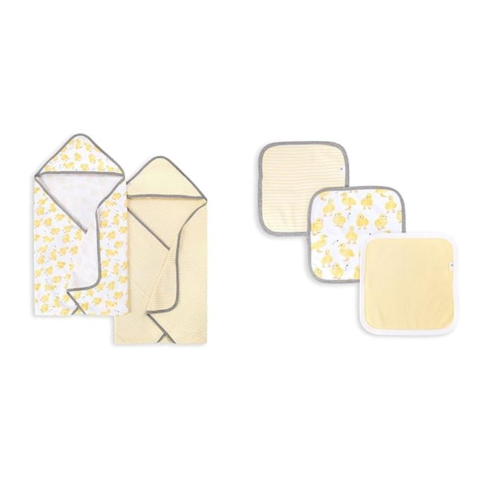 Burt's Bees Baby - Hooded Towels, Absorbent Knit Terry, Super Soft Single Ply & Washcloths, Absor... | Amazon (US)
