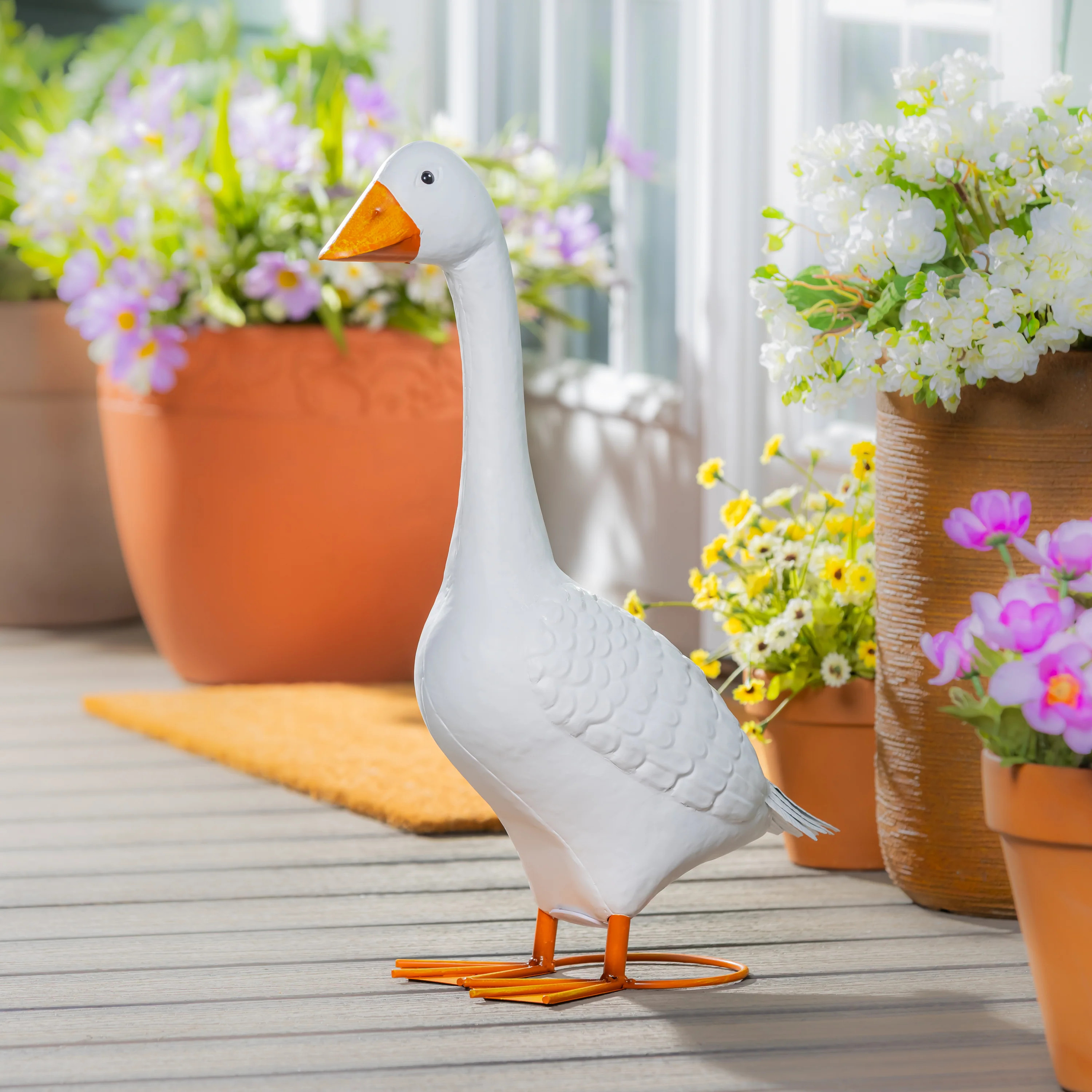 Giddy The Goose, Metal Porch Statue, 21""H | My Evergreen