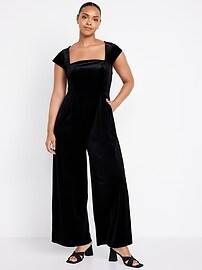 Fit & Flare Velvet Jumpsuit | Old Navy (US)