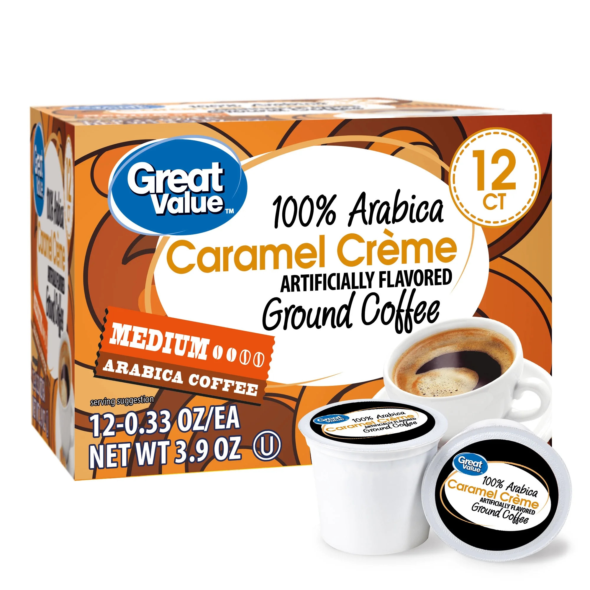 Great Value 100% Arabica Caramel Medium Roast Coffee Pods, 12 Ct | Walmart (US)