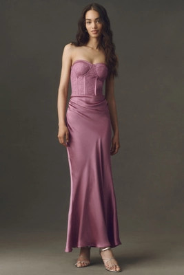 BHLDN Satin Corset Maxi Dress | Anthropologie (US)