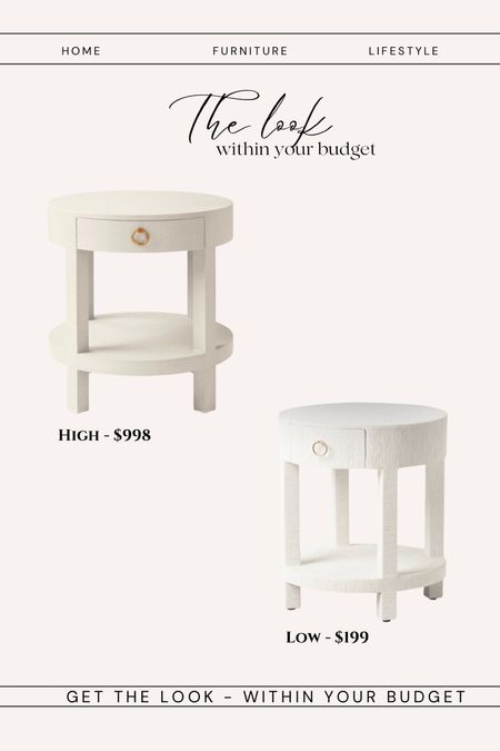 Look for less night stand round. White nightstand with drawer 

#LTKhome #LTKsalealert