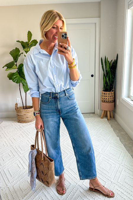 These curvy high-rise jeans are perfect for Summer! I love the cropped length paired with sandals. It looks so effortless & is so easy to wear for every day! wearing my true size 27 (in the 29” inseam) 
I’m 5’10” for height reference 

#LTKStyleTip #LTKOver40 #LTKFindsUnder100