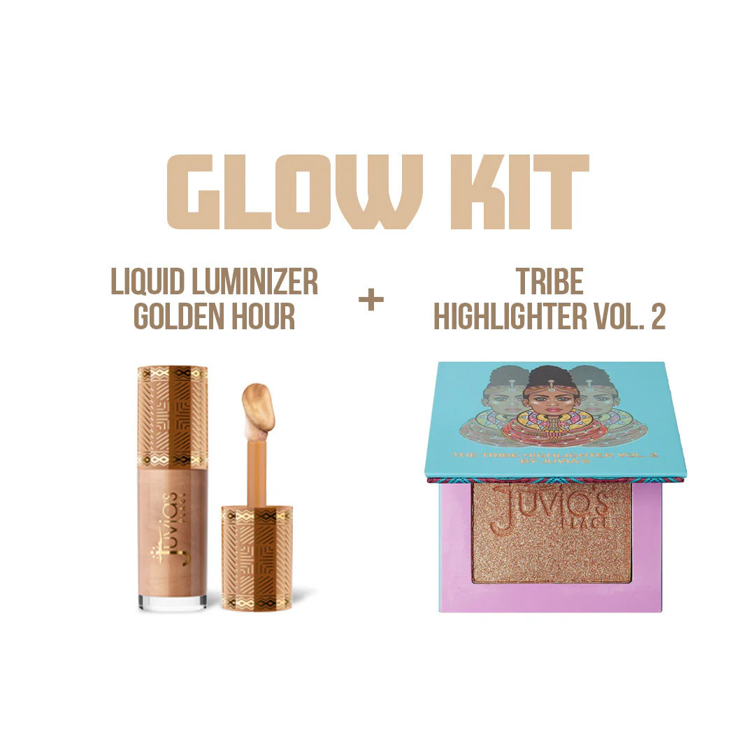 The Golden Glow Kit - Luminizer and Highlighter - Liquid Luminizer Golden Hour + Tribe Highlighter Volume 2 | Juvia's Place