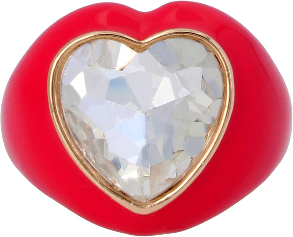 Betsey Johnson Resin Heart Cocktail Ring | Amazon (US)