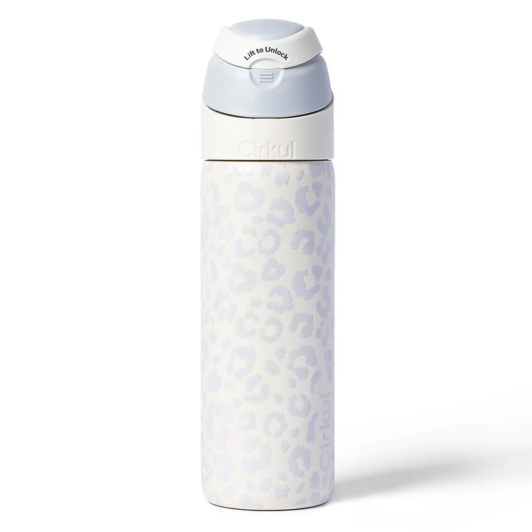 Cirkul 26oz StrawSip Flip Water Bottle, Stainless Steel, Double Wall Insulated, Luxe Leopard (Whi... | Walmart (US)