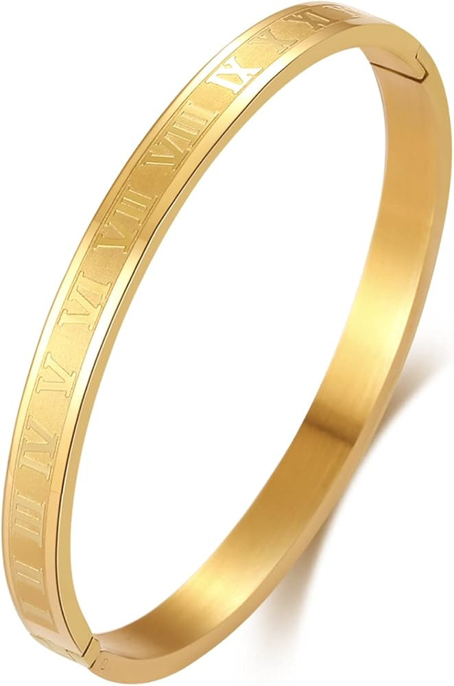 PDWZNBA 18K Gold Plated Love Friendship Bracelet with Cubic Zirconia Stones Bangle Cuff Best Gift... | Amazon (US)