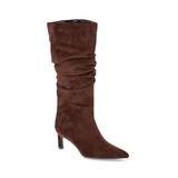 Time and Tru Women's Faux Suede Slouch Boots with Kitten Heels, Wide Width Available | Walmart (US)