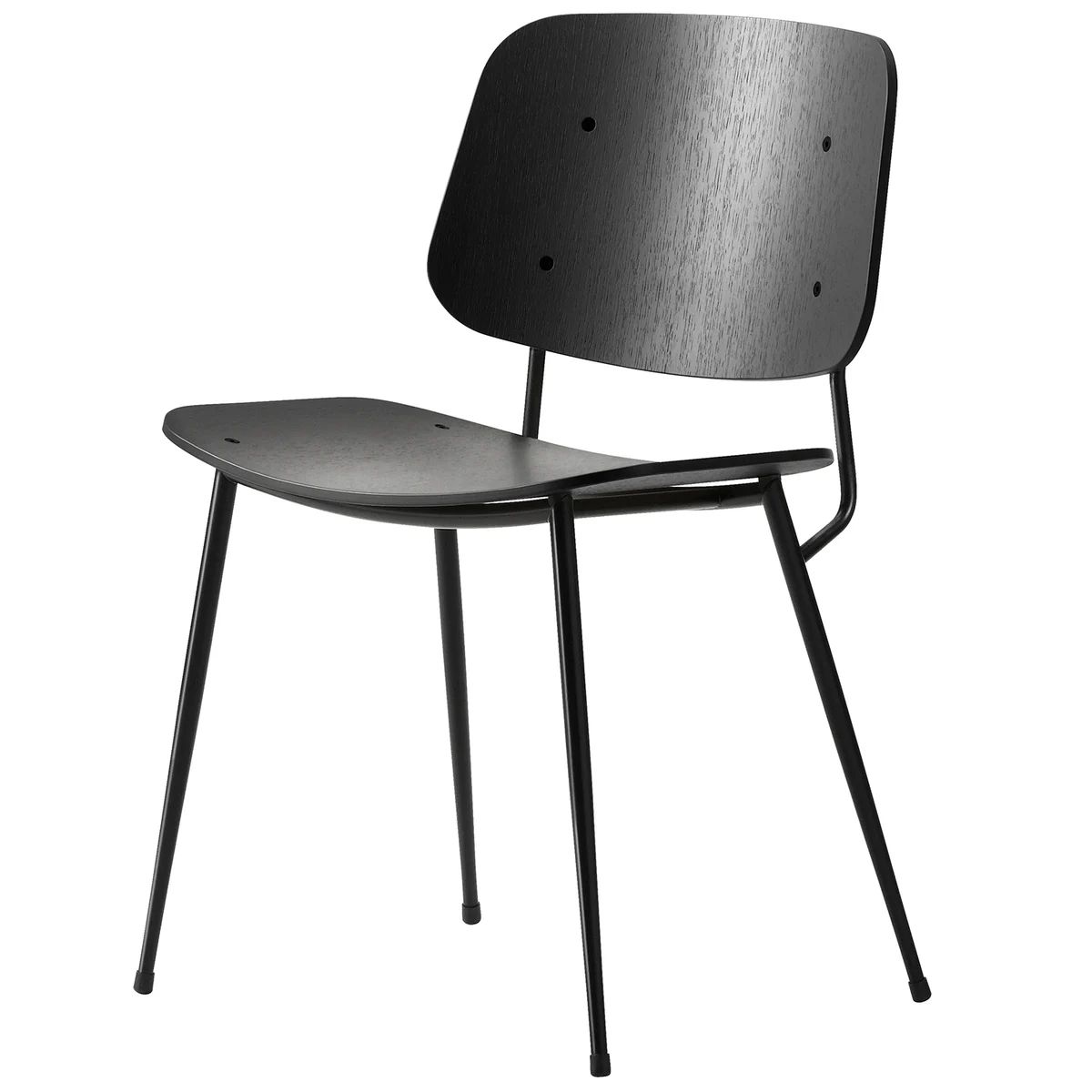 Fredericia Søborg chair 3060, black steel base, black oak | Finnish Design Shop (FI)