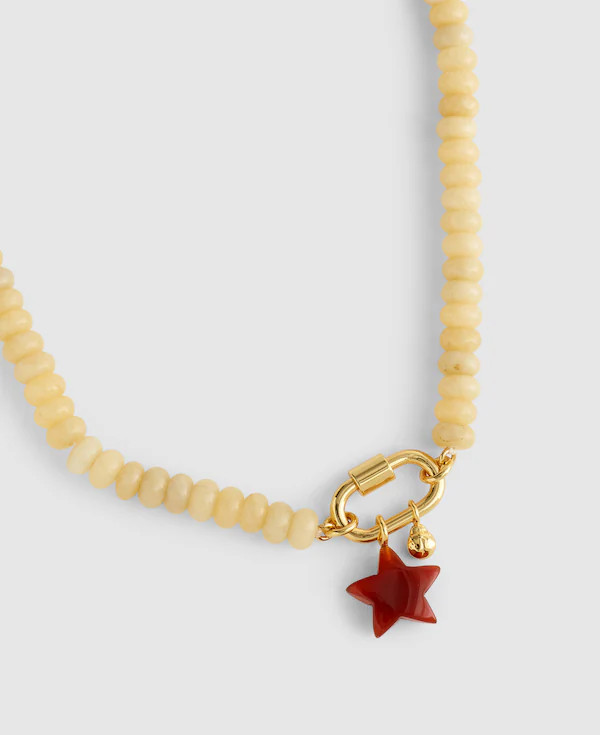 Semiprecious Beaded Carabiner Charm Necklace | Madewell