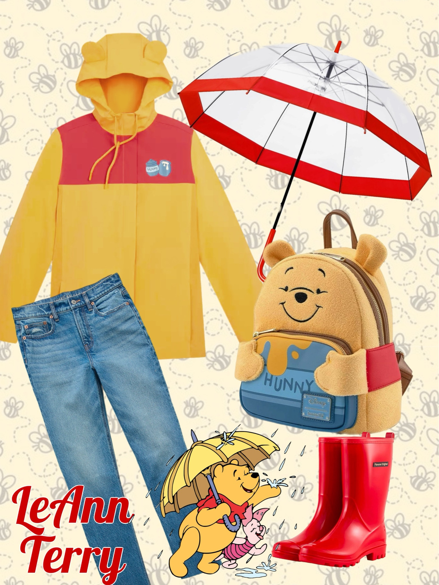Channeling my inner Pooh Bear on this rainy day! 🍯☔ Wrapped up in cozy rain gear and ready for any adventure, whether it's chasing after honey or enjoying the simple joys of a rainy stroll. 🌧️🐻‍❄️ #WinnieThePoohStyle #DisneyRainGear #PoohBearVibes #RainyDayStyle #HoneyAndRaindrops #DisneyFashion #RainyDayMagic #PoohCorner #DisneyLovers #WinnieThePooh #CozyInTheRain