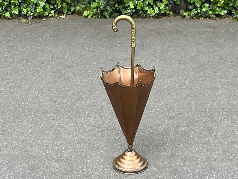 French Vintage Brass and Copper Umbrella Holder Around 1960 - Etsy | Etsy (US)