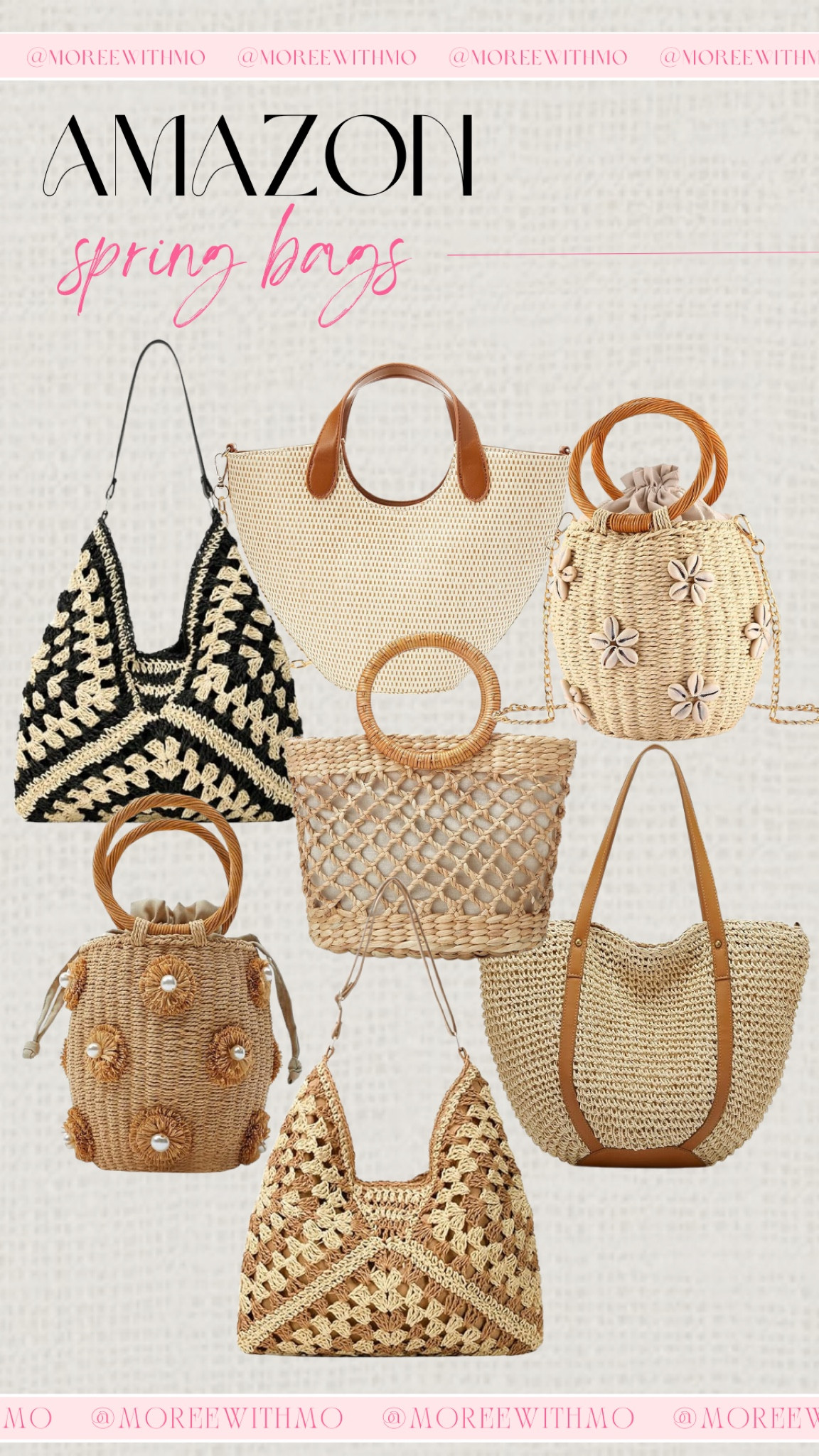 Loving these Amazon spring bags! They're perfect for spring, Easter, vacation, and the beach.

Easter
Date night
Resort wear
Spring outfits
Vacation outfits
Purse
Amazon

#LTKfindsunder50 #LTKSeasonal #LTKitbag