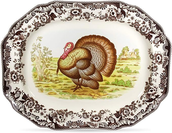 Spode Woodland Turkey Design- Rectangular Platter (19")- Porcelain | Amazon (US)