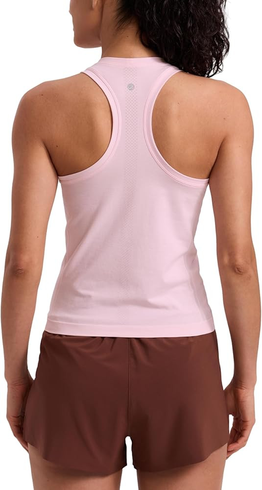 CRZ YOGA Seamless Workout Tank Tops for Women - Athletic Running Gym Sleeveless Shirts Crewneck R... | Amazon (US)