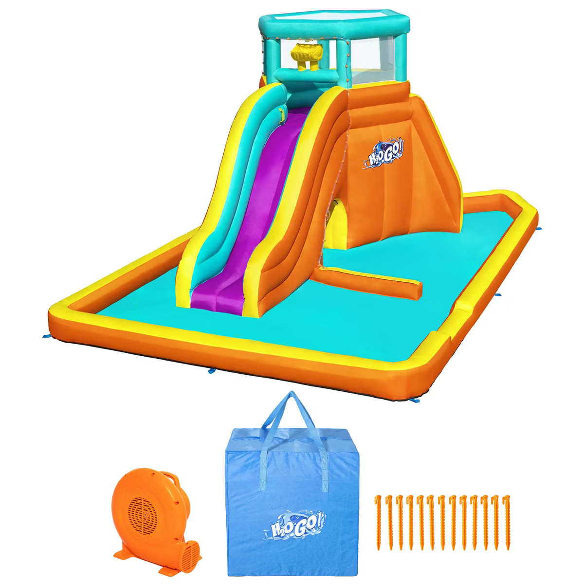 Bestway H2OGO! Tidal Tower Kids Backyard Giant Inflatable Outdoor Water Slide Sprinkler Wall Mega... | Target