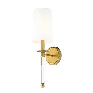 Mila Modern 1-light Rubbed Brass Wall Sconce - Rubbed Brass | Bed Bath & Beyond