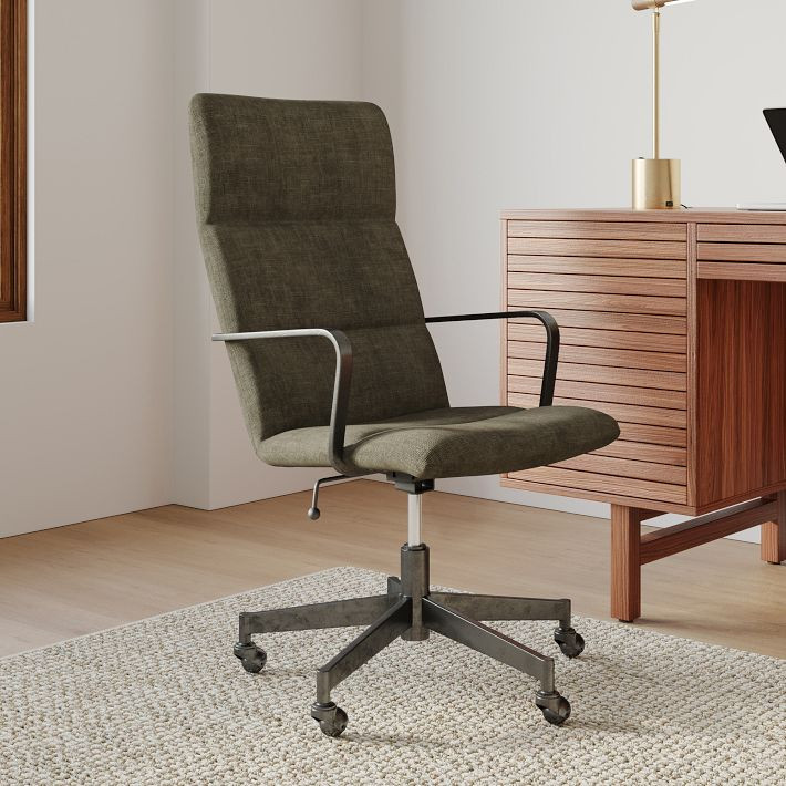 Cooper Mid-Century High-Back Swivel Office Chair | West Elm (US)