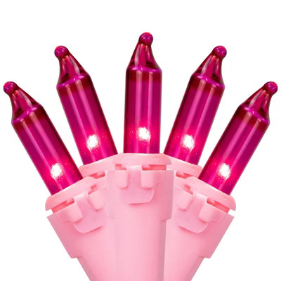 Northlight 50ct Pink Mini Christmas Light Set - 10' Pink Wire | Target