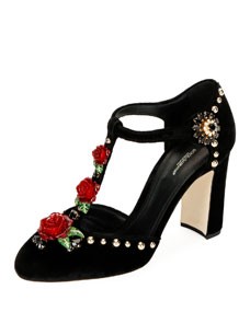 Velvet Embellished Pumps | Bergdorf Goodman