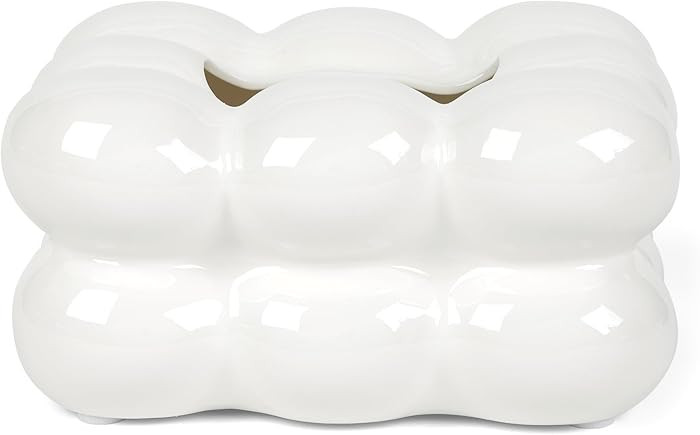 ELTOS Decorative Ceramic Tissue Paper Holder Box, Novelty, Modern Design, for Bathroom Vanity, Li... | Amazon (US)