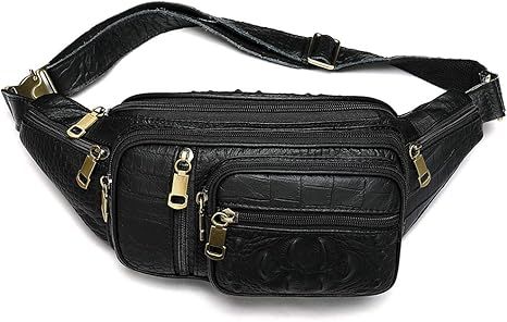 Genuine Leather Extra Large Fanny Pack Plus Size Sling Waist Pack Hip Belt Bag for Women and Men ... | Amazon (US)