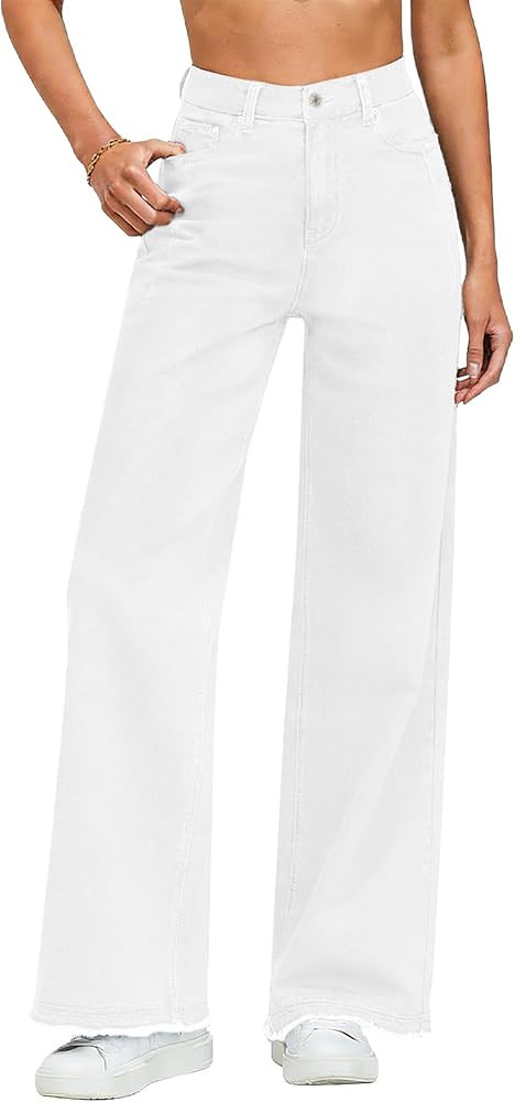 Metietila Womens High Waisted Baggy Jeans Wide Leg Pants with Raw Hem for Ultra Comfort Easy Ever... | Amazon (CA)
